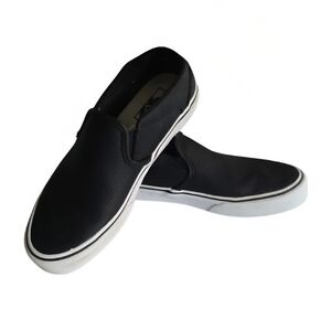 Vans Asher Sneakers Black Perforated Slip-On Loafers  Size 8.5 Women's Shoes